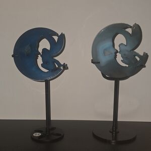 Blue Silhouette Art Sculpture